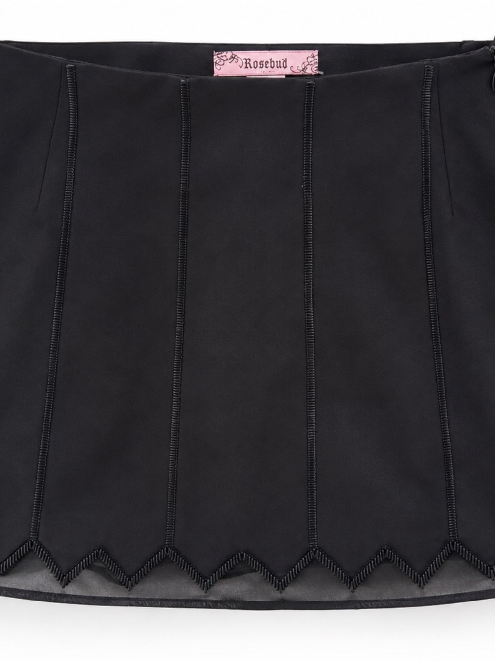 Rosebud Black Beaded Mini Skirt